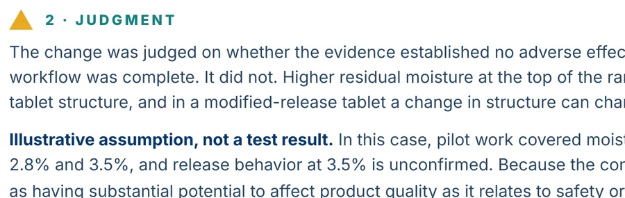 Case File judgment section explaining why the evidence did not establish an absence of adverse effect at the proposed range.