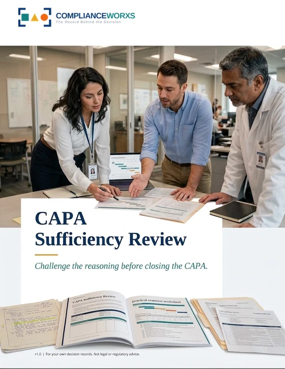 CAPA Sufficiency Review, cover