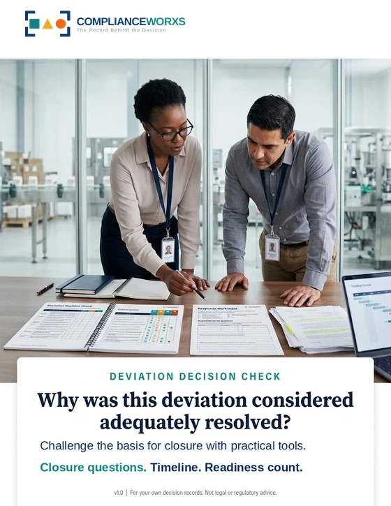 Deviation Decision Check, cover