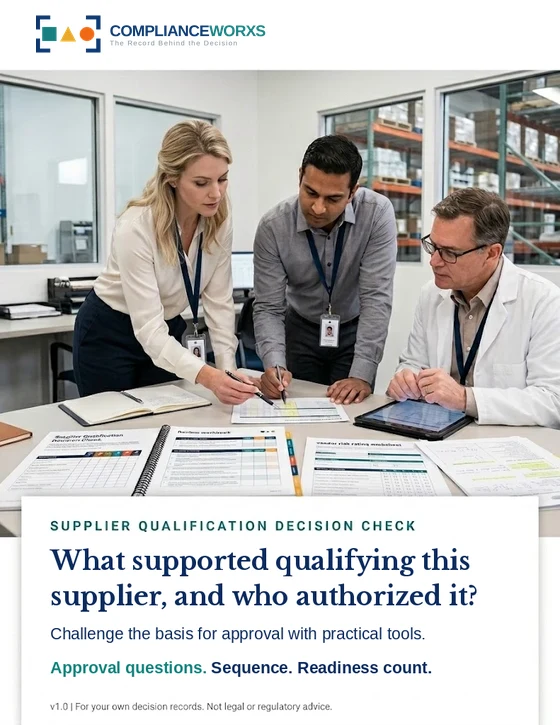 Supplier Qualification Decision Check, cover