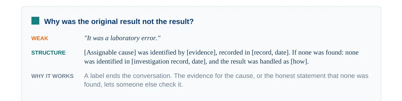 OOS Decision Check: A weak answer, and its structure